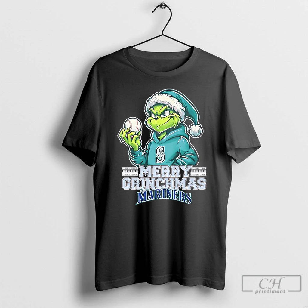 Premium Grinch Merry Christmas Seatle Marines Baseball T Shirts