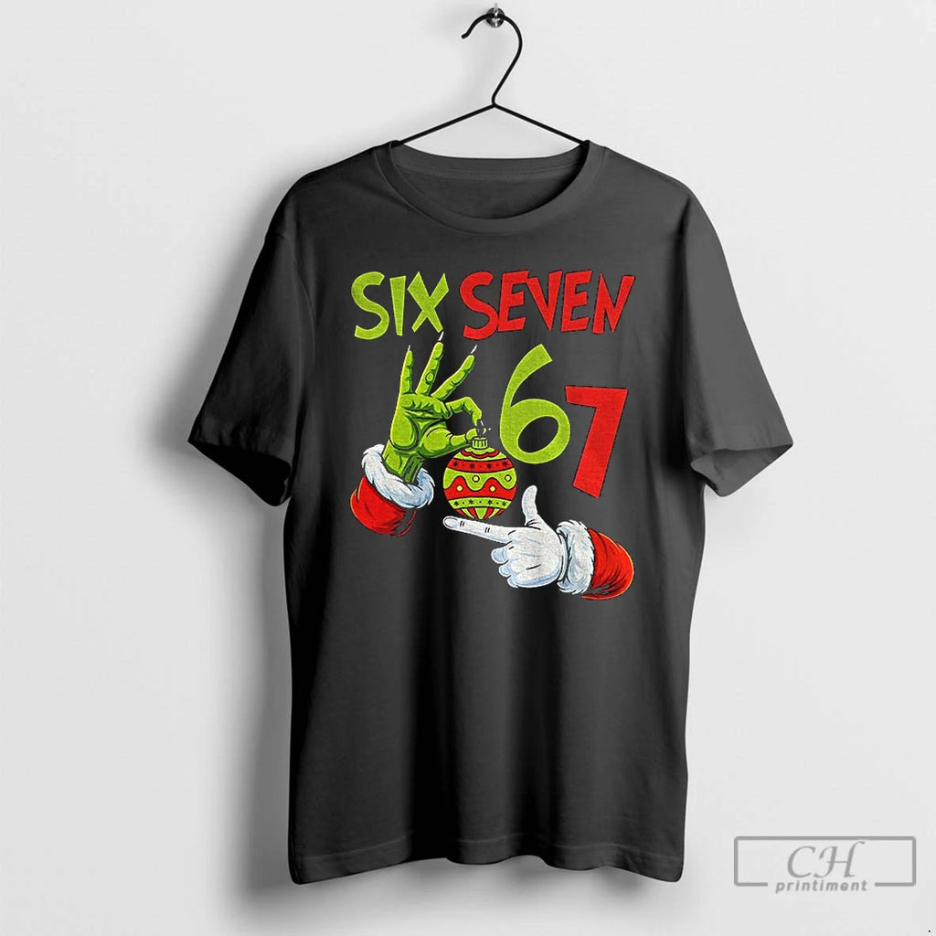 Premium Grinch Six Seven Meme Christmas Bauble Merry Christmas T-Shirts, Hoodie, Sweatshirt | TeeBloomCo.com