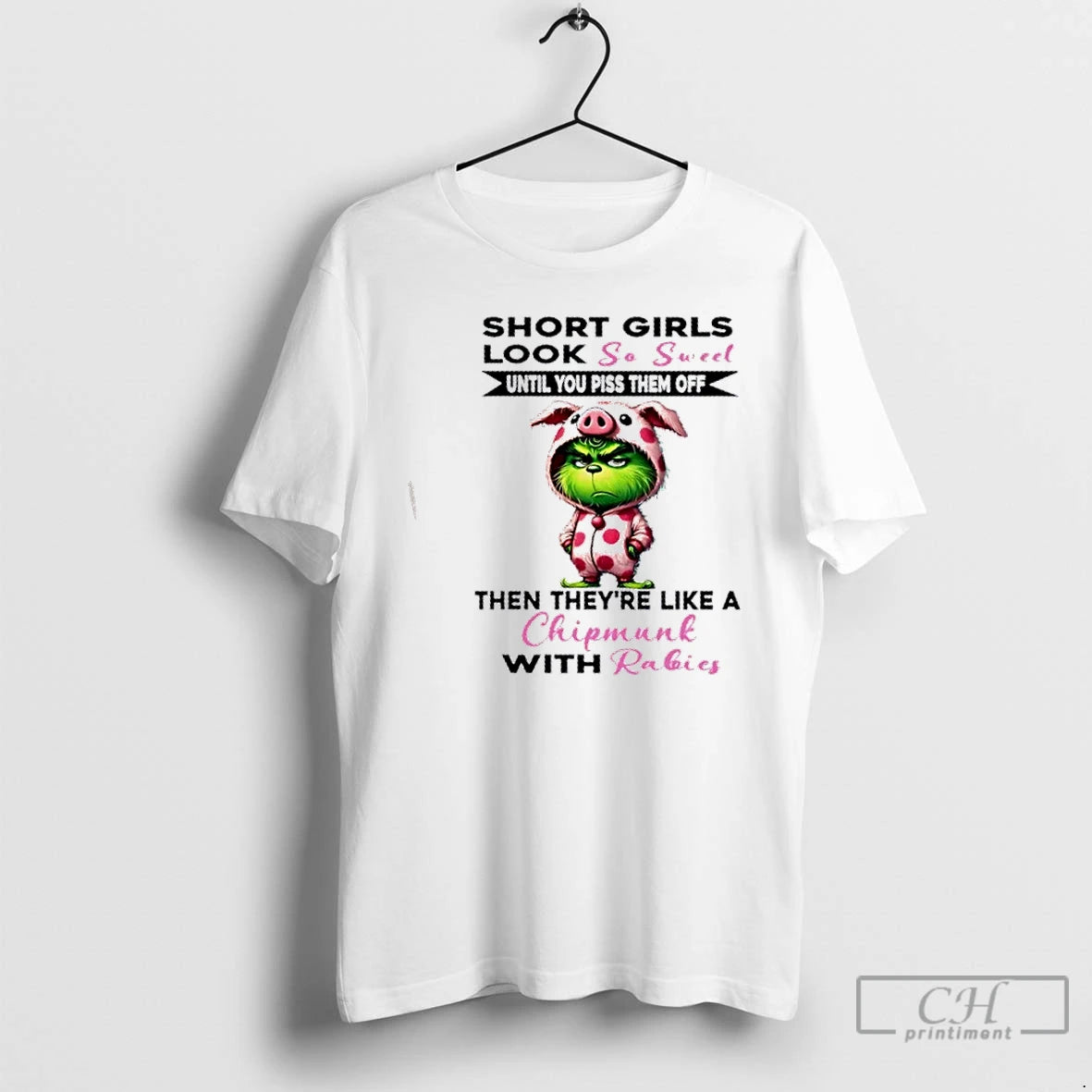 Premium Grinch Short Girls Look So Sweet Until You Piss Them Off Then Theyre T-Shirts, Hoodie, Sweatshirt | TeeBloomCo.com