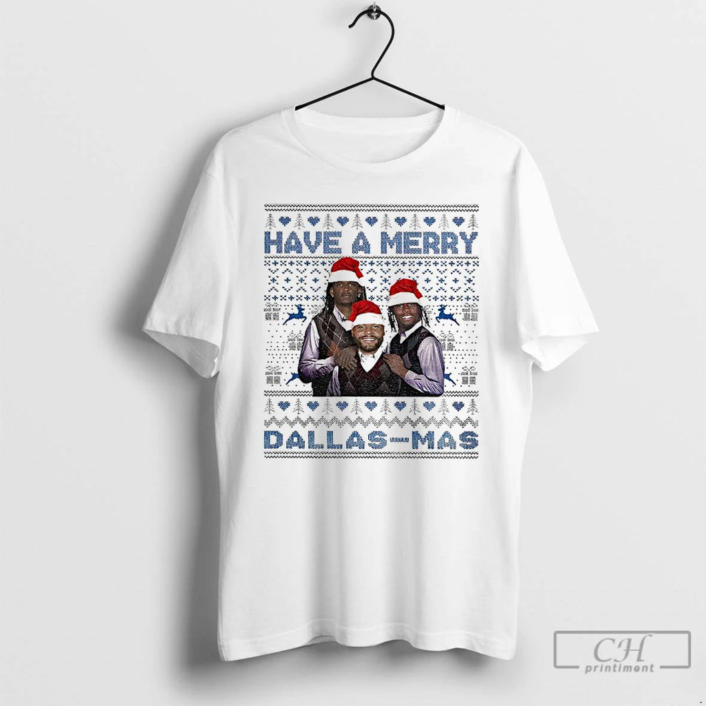 Premium Have A Merry Dallas Mas Ceedee Lamb Dak Prescott George Pickens Football Ugly Xmas T-Shirts, Hoodie, Sweatshirt
