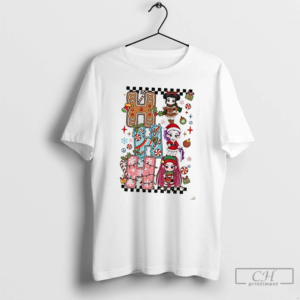 Premium Huntrix Demon Hunter Kpop Christmas Ho Ho Ho T-Shirts, Hoodie, Sweatshirt | TeeBloomCo.com
