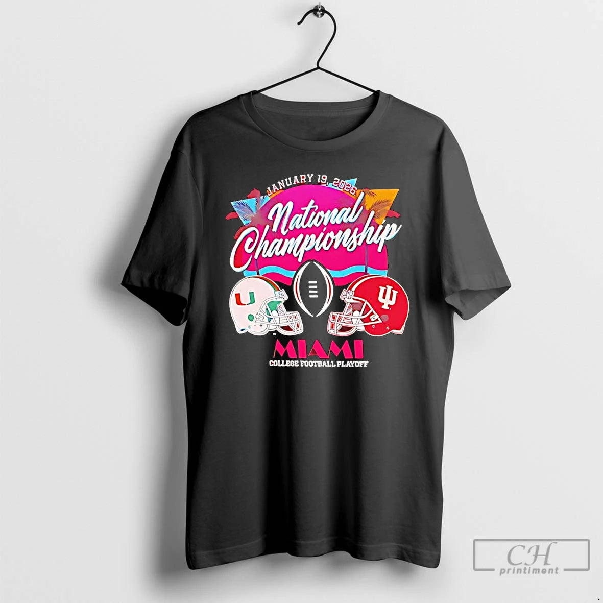 Premium Indiana Vs Miami 2026 Cfp National Championship Bound Sunset Helmets T-Shirts, Hoodie, Sweatshirt | TeeBloomCo.com