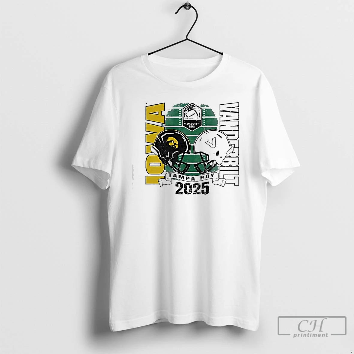 Premium Iowa Hawkeyes Vs Vanderbilt Commodores 2025 Reliaquest Tampa Bay T-Shirts, Hoodie, Sweatshirt | TeeBloomCo.com