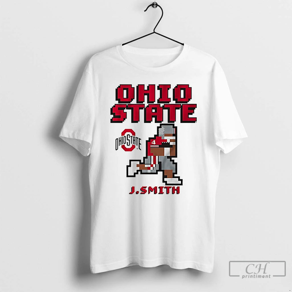 Premium Jeremiah Smith Pixel Running Ohio State Football T Shirts