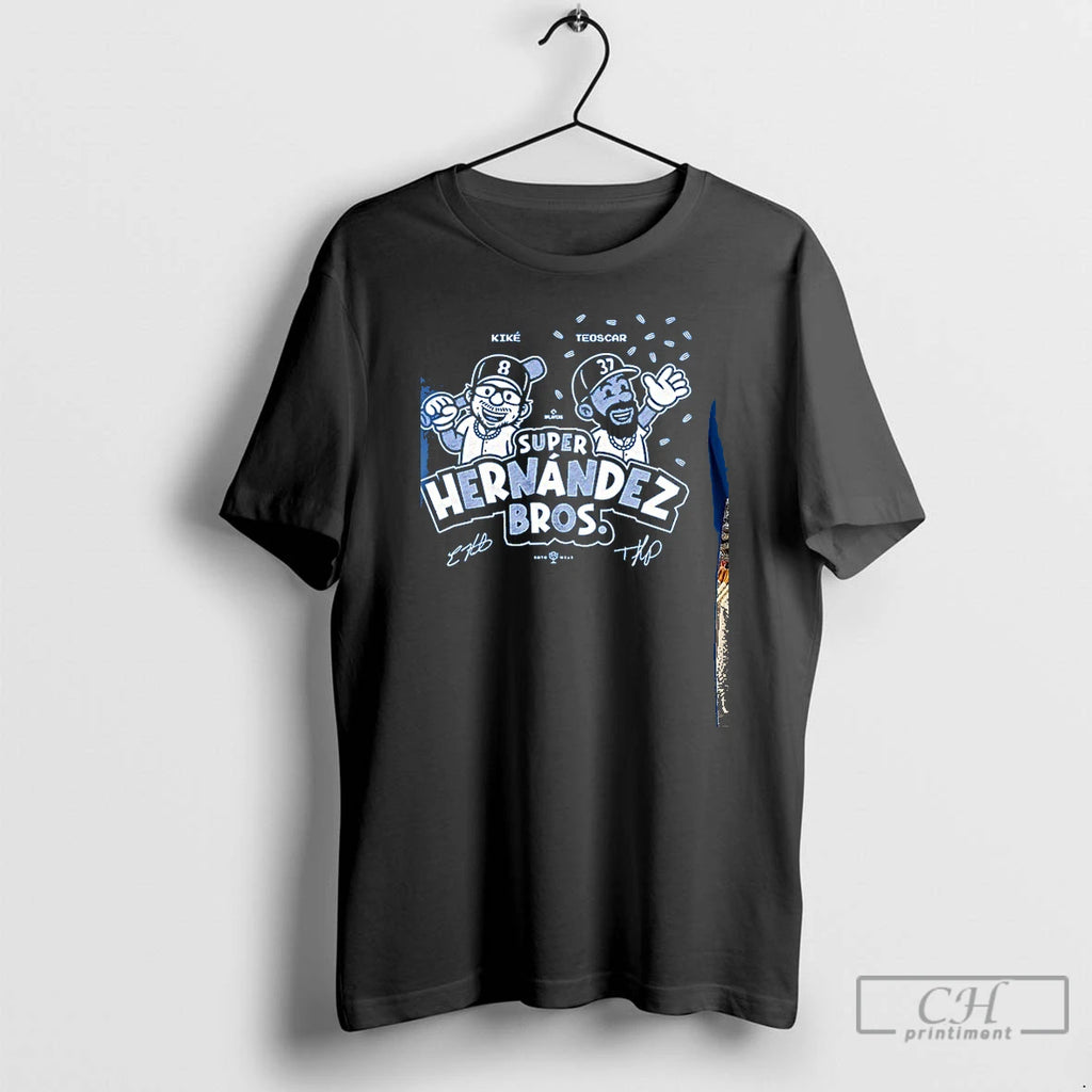 Premium Kike Hernandez And Teoscar Hernandez Super Hernandez Bros Signatures T Shirts