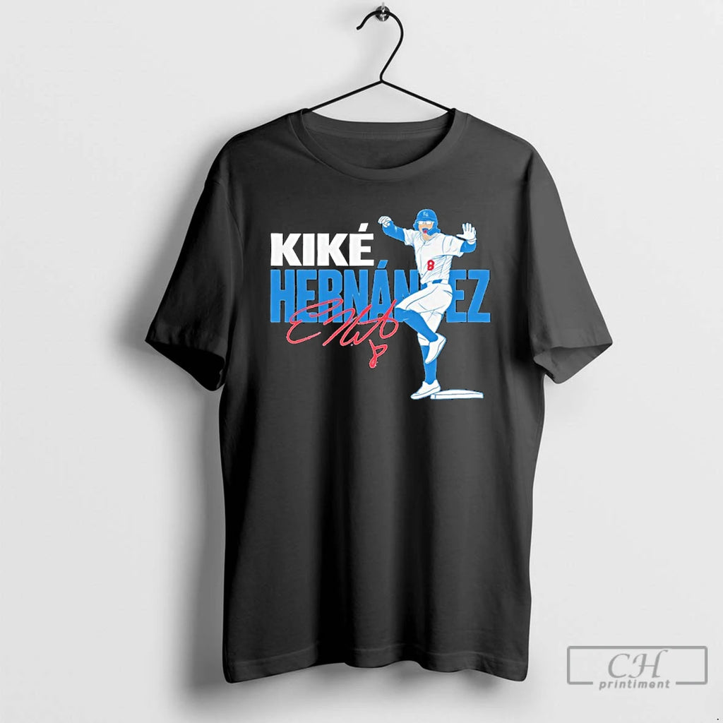 Premium Kike Hernandez Los Angeles Dodgers Baseball Signature T Shirts