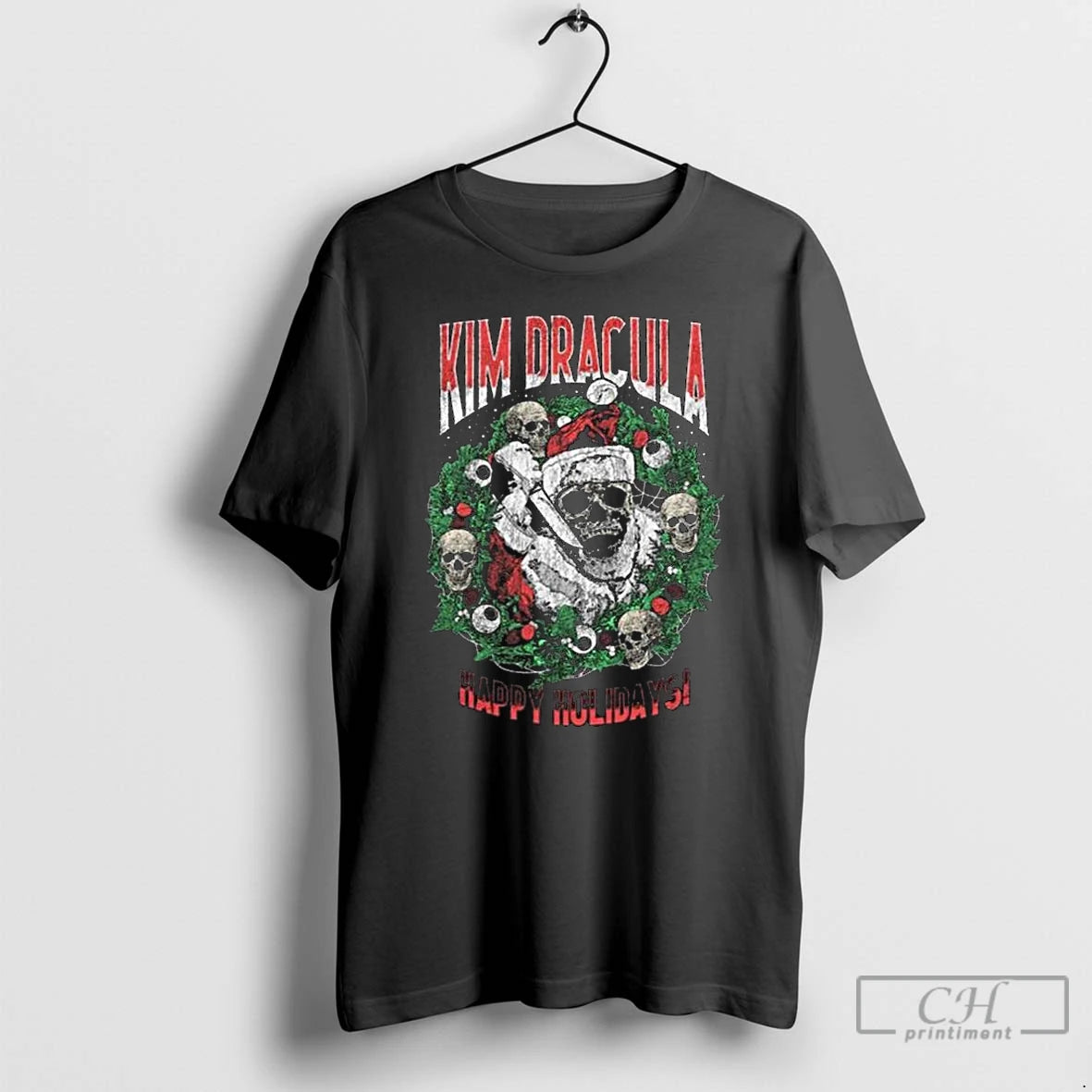 Premium Kim Dracula Santa Wreath T-Shirts, Hoodie, Sweatshirt | TeeBloomCo.com