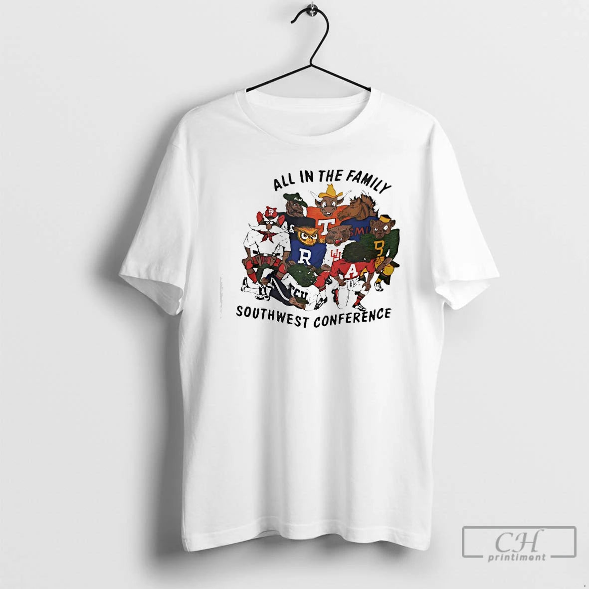 Premium Mascot All In The Family Southwest Conference T-Shirts, Hoodie, Sweatshirt | TeeBloomCo.com