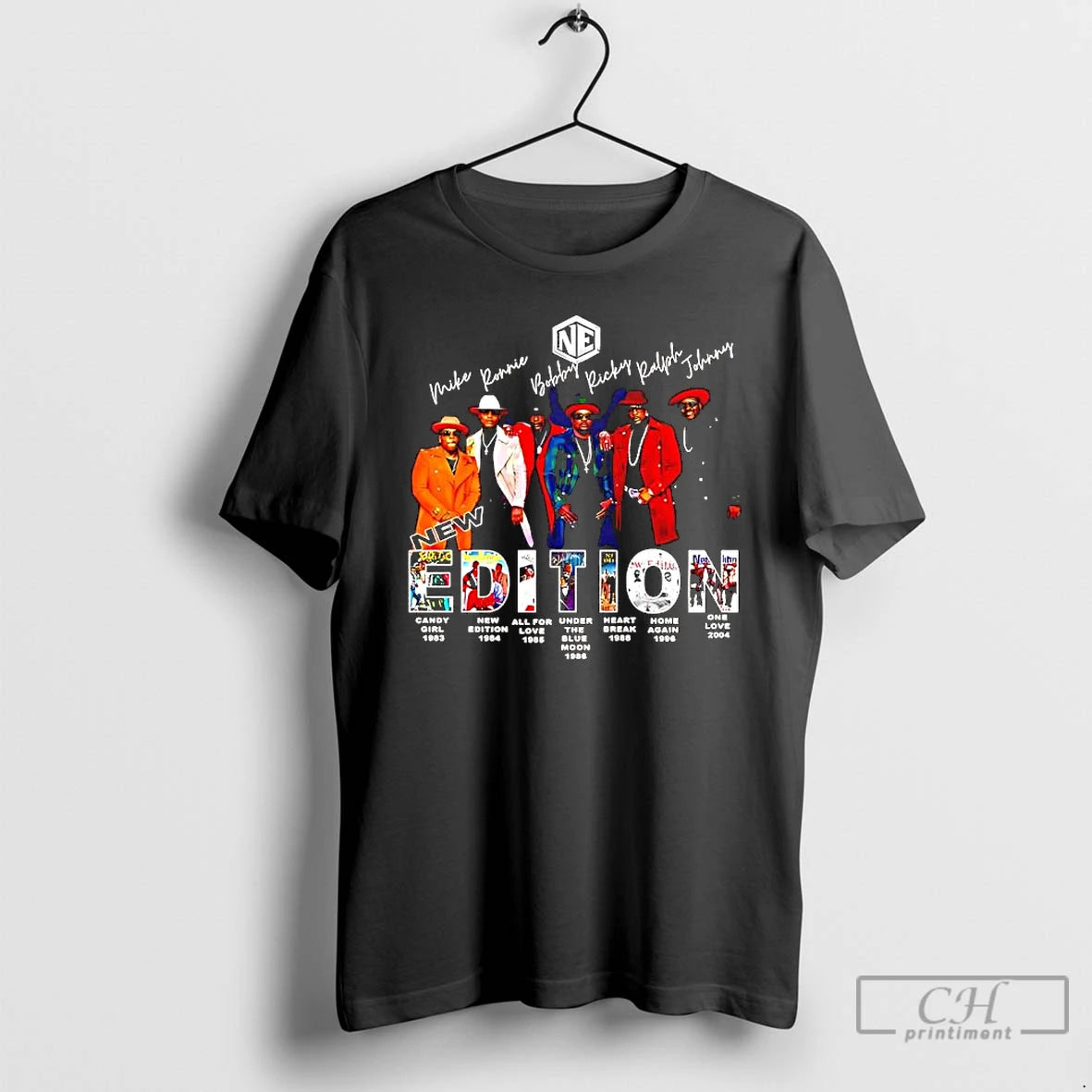 Premium New Edition Rb Group List Members And Album Covers Graphic T-Shirts, Hoodie, Sweatshirt | TeeBloomCo.com