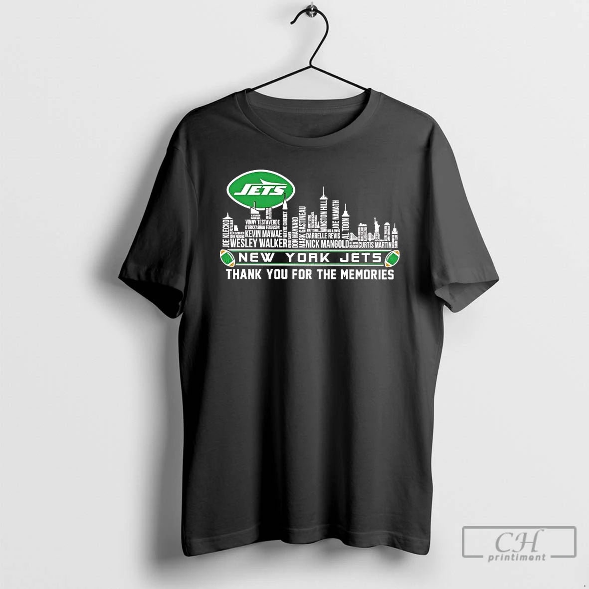 Premium New York Jets Players Names Skyline Thank You For The Memories T Shirts Sweater Hoodie, Sweatshirt | TeeBloomCo.com