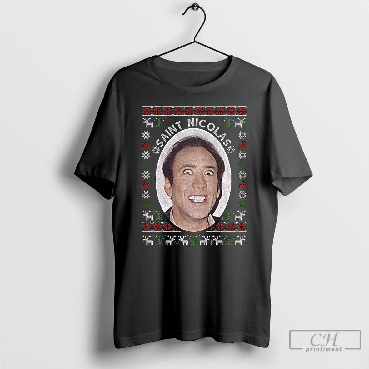 Premium Nicholas Cage Christmas Saint Nicolas T-Shirts, Hoodie, Sweatshirt | TeeBloomCo.com