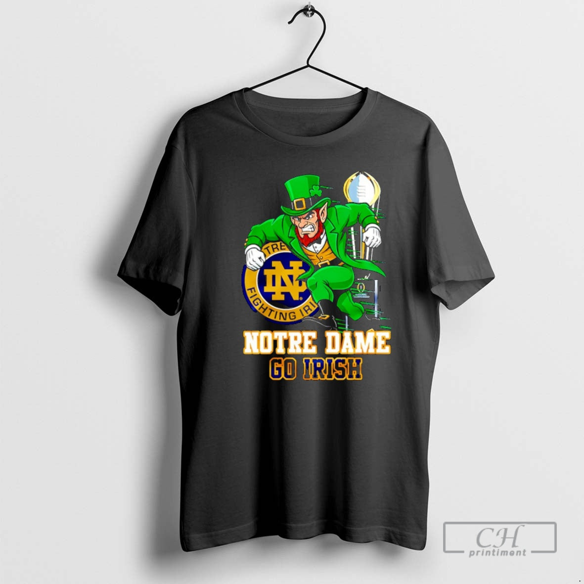 Premium Notre Dame Fighting Irish 2025 26 Cfp Go Irish Mascot Christmas Shirt Sweater Hoodie, Sweatshirt | TeeBloomCo.com
