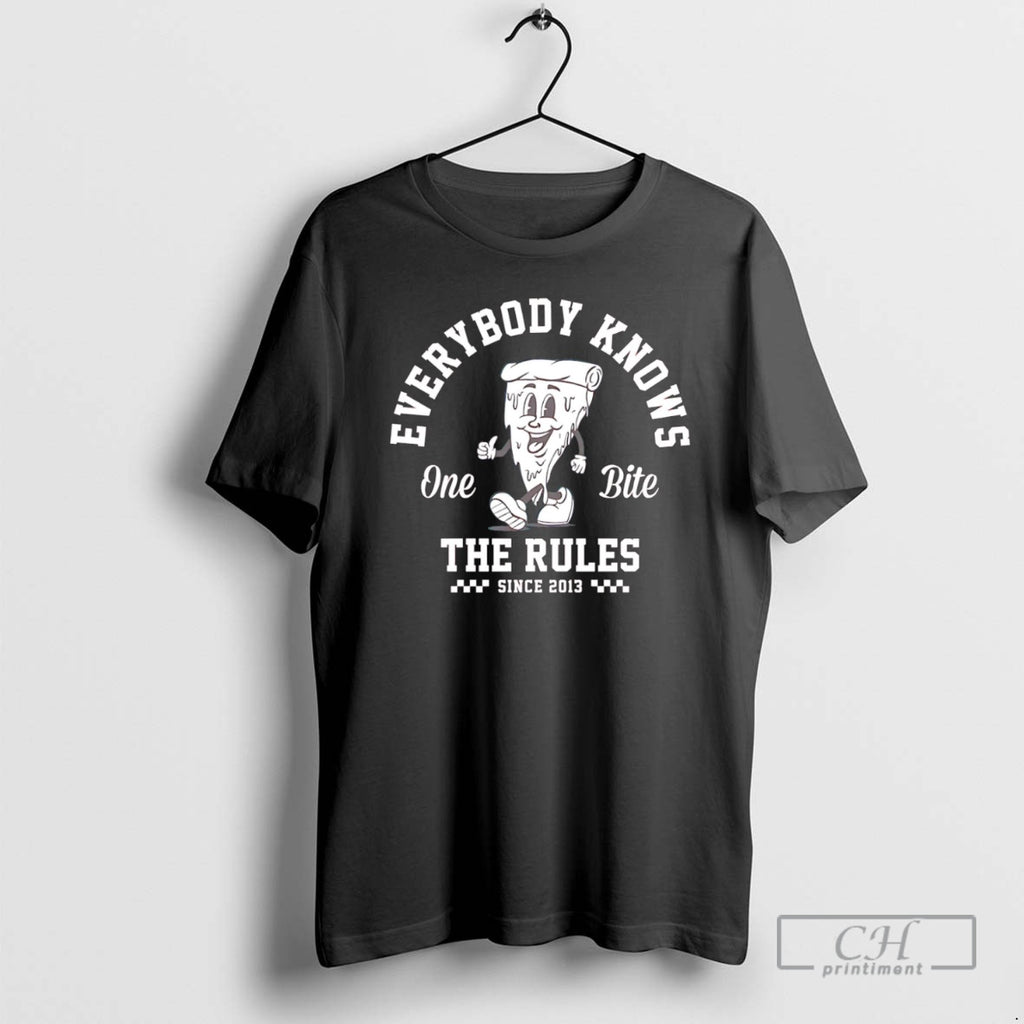 Premium Pizza Everybody Knows One Bite The Rules Shirt Sweater Hoodie, Sweatshirt | TeeBloomCo.com