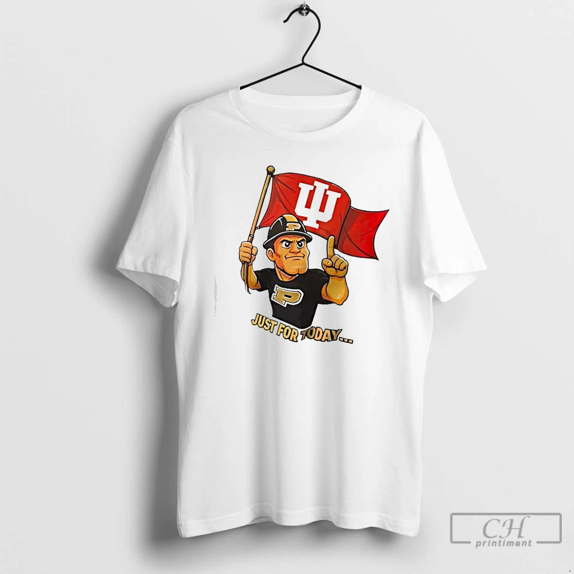 Premium Purdue Boilermakers Holding Iu Flag Just For Taday T-Shirts, Hoodie, Sweatshirt | TeeBloomCo.com