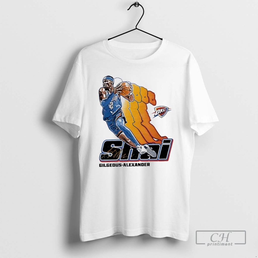 Premium Shai Gilgeous Alexander Oklahoma City Thunder Signature 2 Retro Vibe Graphic Shirt Sweater Hoodie, Sweatshirt