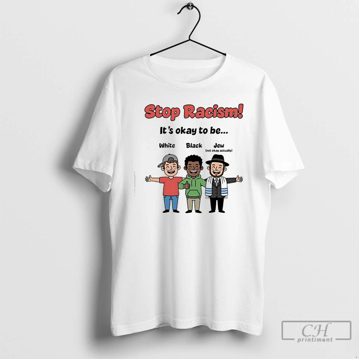 Premium Stop Racism Its Okay To Be White Black Jew Graphic T-Shirts, Hoodie, Sweatshirt | TeeBloomCo.com