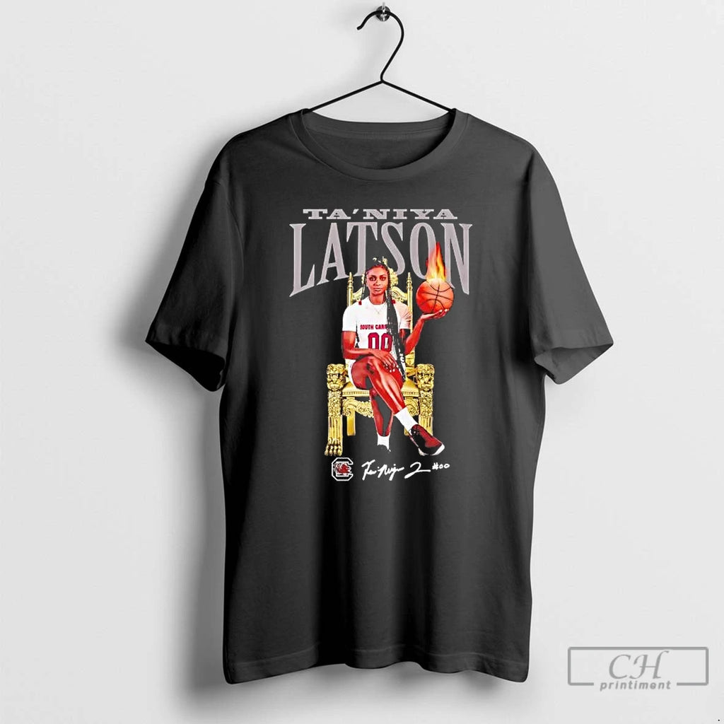 Premium Taniya Latson The King Basketball Fire Signature Tee Hoodie, Sweatshirt | TeeBloomCo.com
