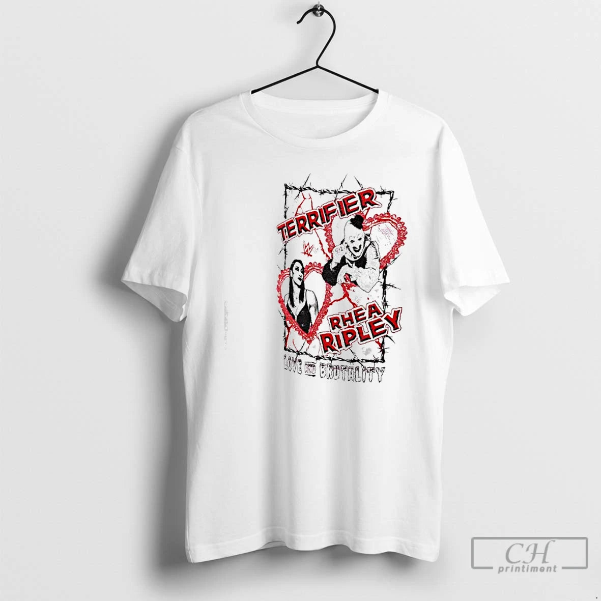 Premium Terrifier X Rhea Ripley Love And Brutality T-Shirts, Hoodie, Sweatshirt | TeeBloomCo.com