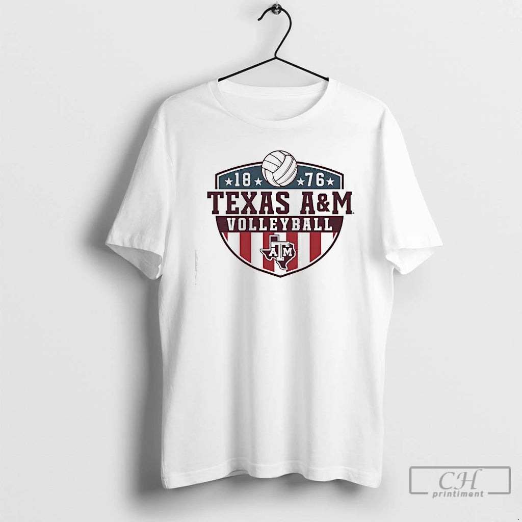 Premium Texas Am Volleyball 1876 Military Appreciation T-Shirts, Hoodie, Sweatshirt | TeeBloomCo.com