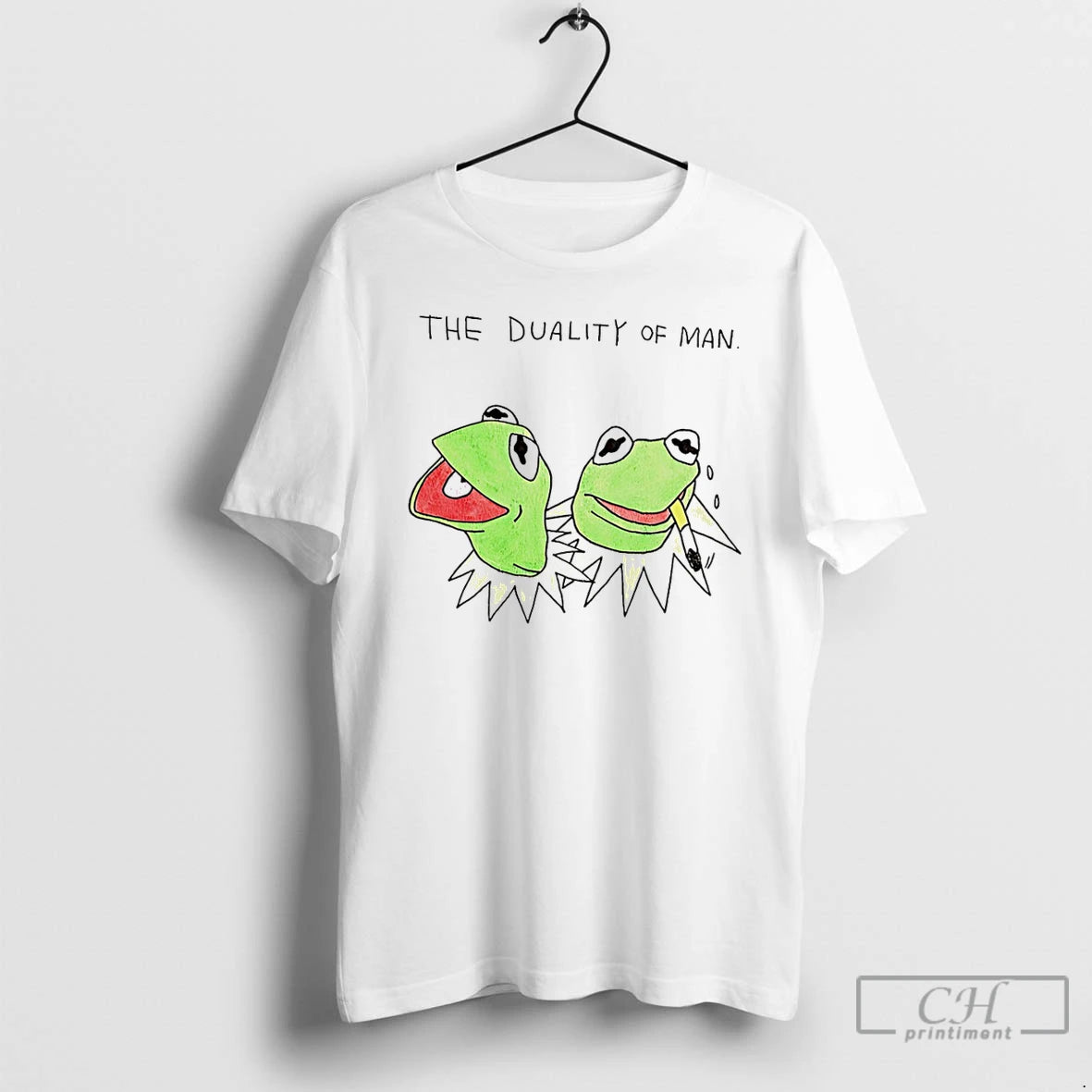 Premium The Duality Of Man Paint Frog T-Shirts, Hoodie, Sweatshirt | TeeBloomCo.com