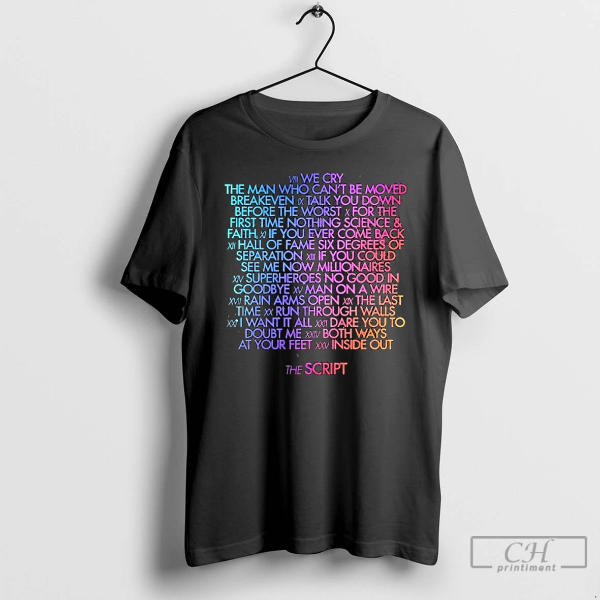 Premium The Script Store Merch The Script Tracklisting T-Shirts, Hoodie, Sweatshirt | TeeBloomCo.com