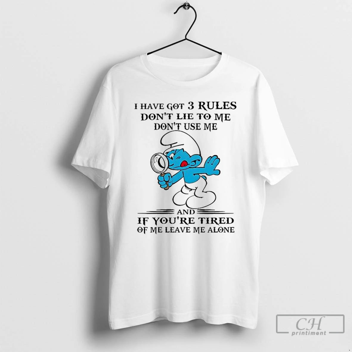 Premium The Smurfs I Have Got 3 Rules Dont Lie To Me T Shirts Sweater Hoodie, Sweatshirt | TeeBloomCo.com