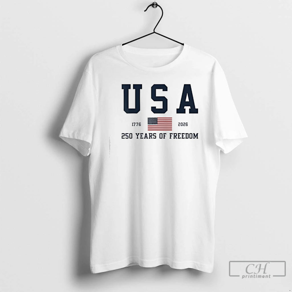 Premium Usa 250 Years Of Freedom 1776 2026 Americas 250th Birthday Retro T Shirts Sweater Hoodie, Sweatshirt | TeeBloomCo.com
