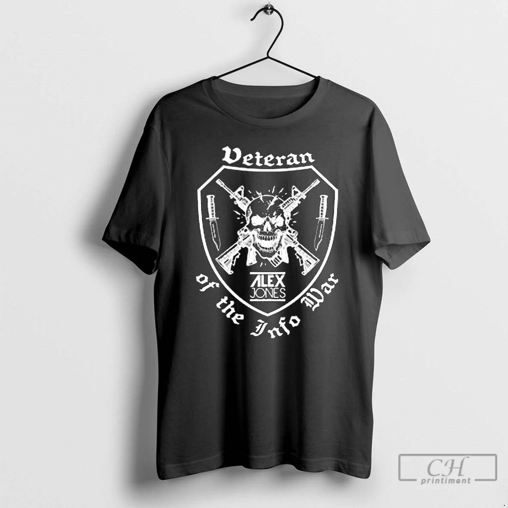 Premium Veteran Of The Info War Skull Long Sleve T Shirts