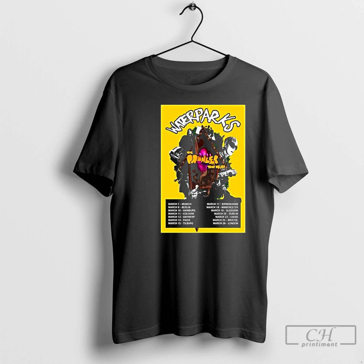Premium Waterparks Uk Eu Tour March 2026 Circle Black T-Shirts, Hoodie, Sweatshirt | TeeBloomCo.com