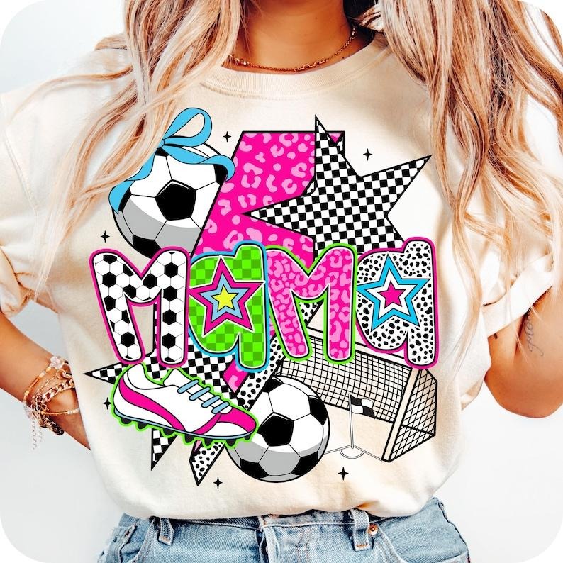 Preppy Soccer Mama Brushstroke Lightning Coquette Game Day T-Shirt Hoodie, Sweatshirt | TeeBloomCo.com