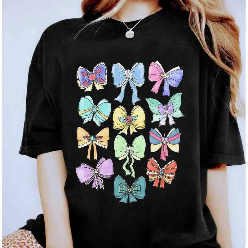 Princess Cute Ribbons And Bows T-Shirt Sweatshirt, Princess Coquette Bow Shirt, Princess Bow Shirt Hoodie | TeeBloomCo.com