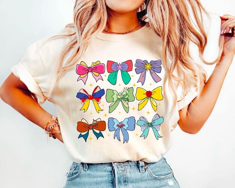 Princess Cute Ribbons And Bows T-Shirt, Princess Coquette Bow Shirt, Princess Bow Sweatshirt, Girly Tee, Princess Shirt...