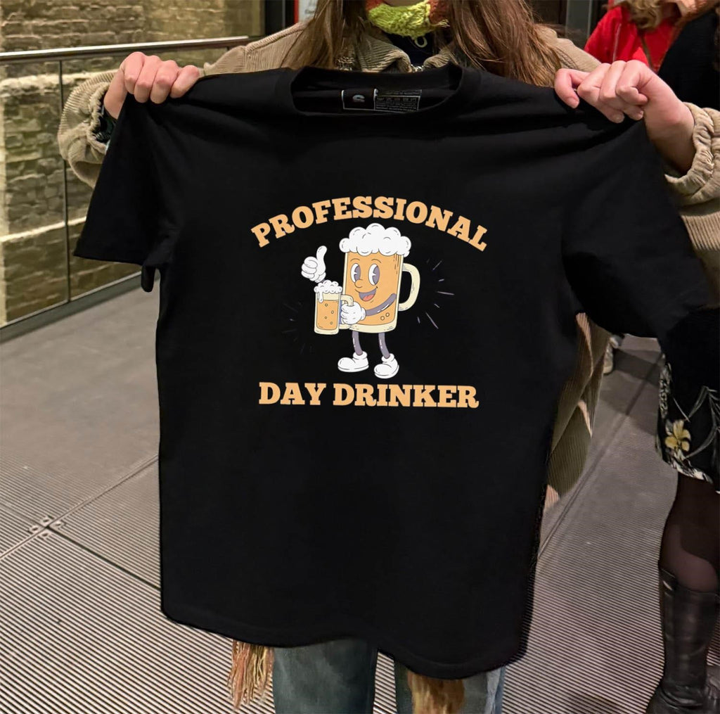 Professional Day Drinker Cartoon Beer Mug Thumbs Up shirt