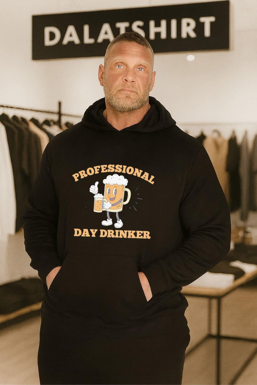Professional Day Drinker Cartoon Beer Mug Thumbs Up shirt