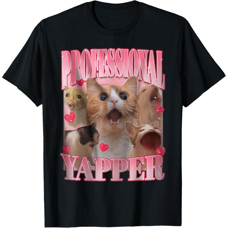 Professional Yapper Cat Funny Meme T-Shirt Sweatshirt Hoodie Comfort Colors Top Womenswear | TeeBloomCo.com