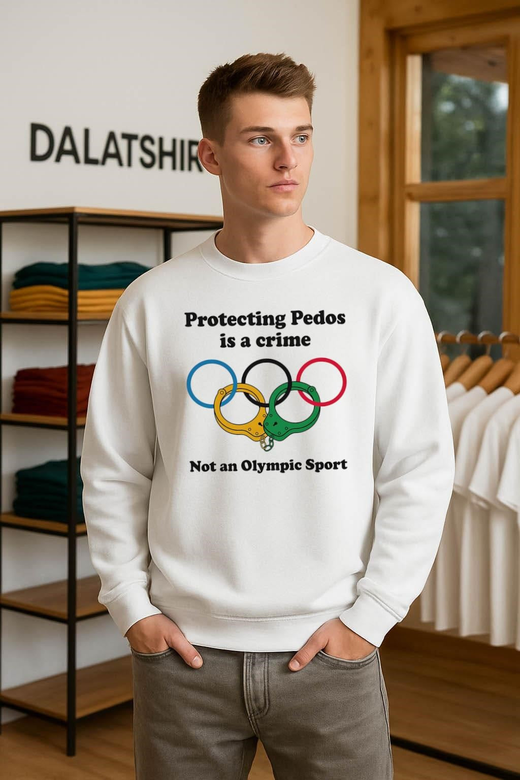 Protecting Pedos Is A Crime Not An Olympic Sport Handcuffs shirt