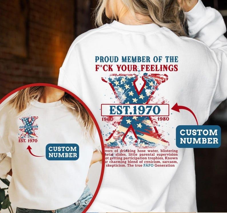 Proud Member Of The F Your Feeling Sweatshirt, Gen X 1965 1980 Member Customize Year Shirt, Generation X Raised on Hose...