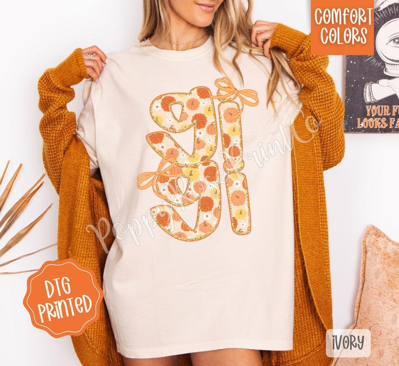 Pumpkin GiGi Shirt Comfort Colors, Trendy Fall Tshirt Hoodie, Sweatshirt | TeeBloomCo.com