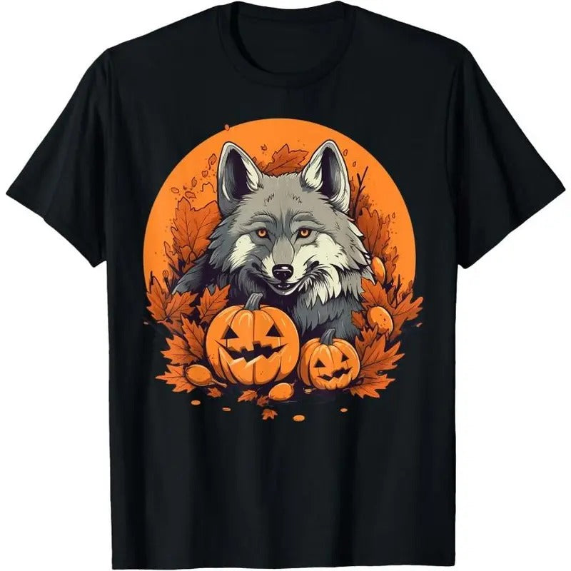 Pumpkin Wolf costume on Wolf Halloween T-Shirt Made in USA Hoodie, Sweatshirt | TeeBloomCo.com