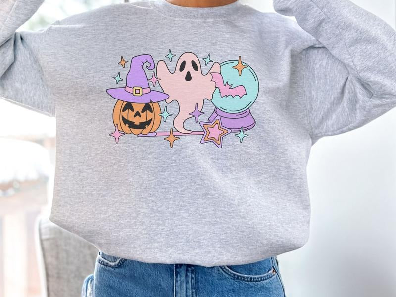 Pumpkin and Ghost Halloween Sweatshirt T-Shirts, Hoodie | TeeBloomCo.com