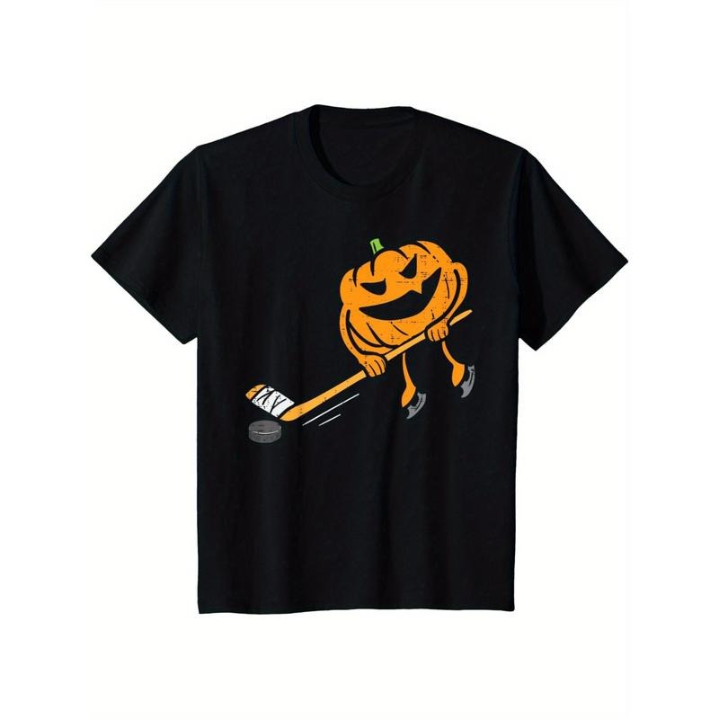 Pumpkin playing hockey funny Halloween costume sports T-shirt Made in USA Hoodie, Sweatshirt | TeeBloomCo.com