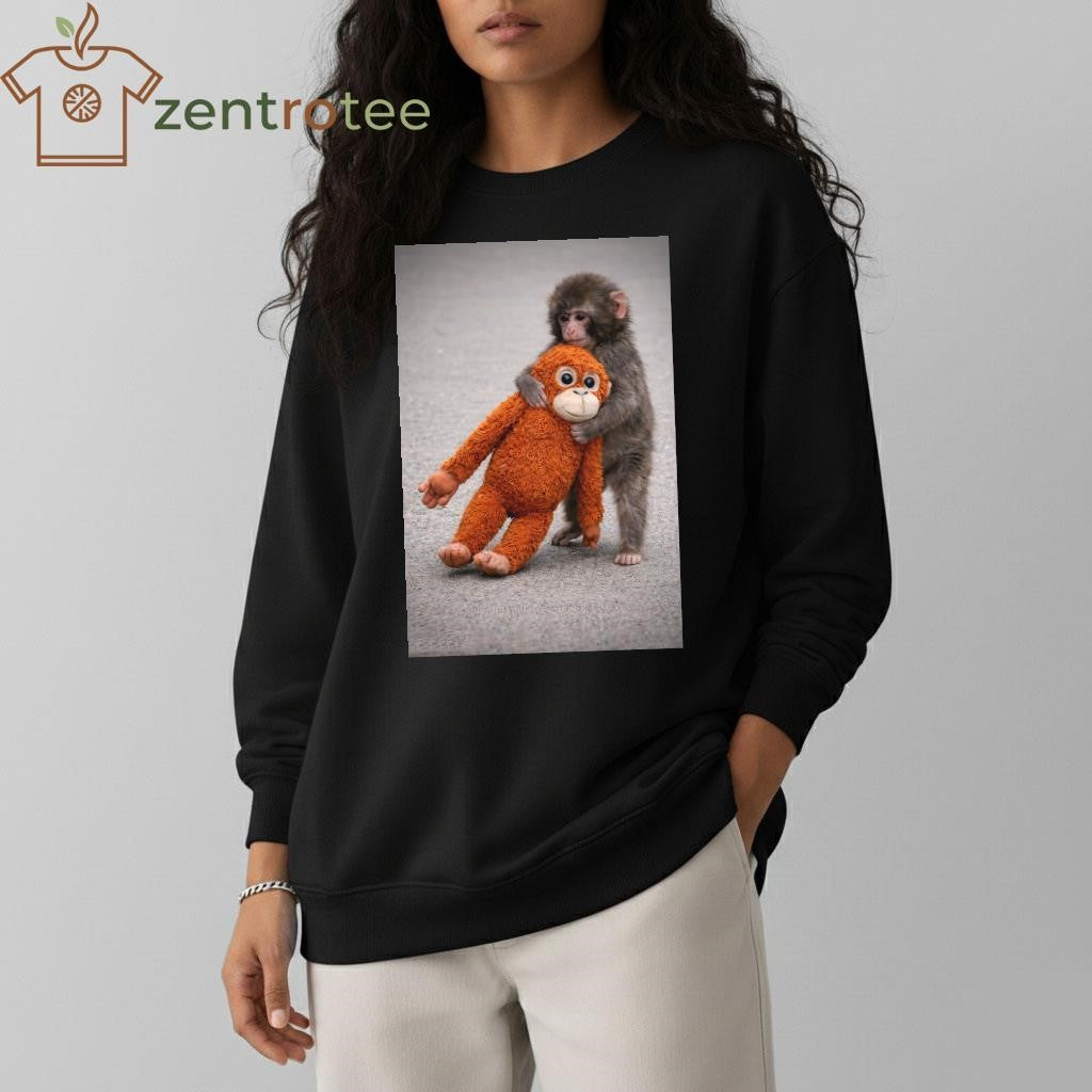 Punch Baby Monkey Hug Plush Toy shirt