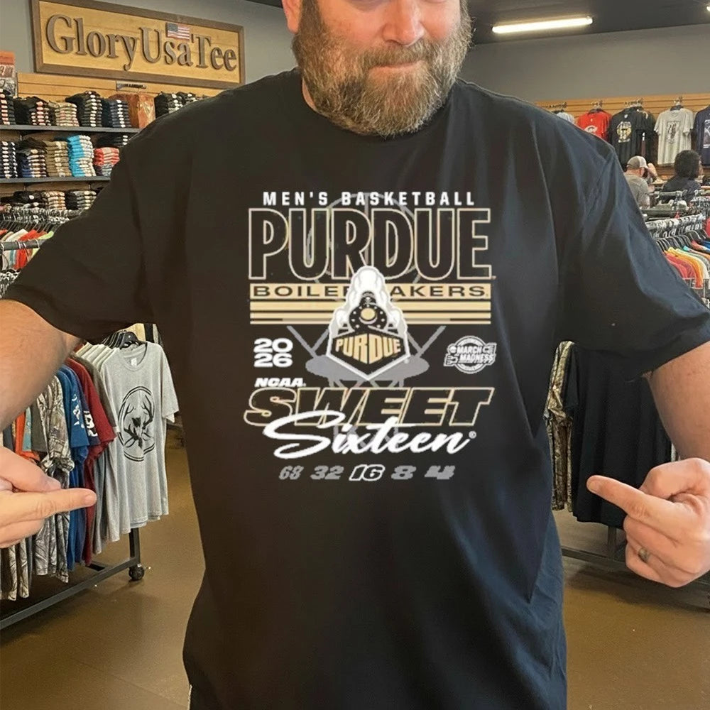 Purdue Boilermakers Black Something Inked 2026 NCAA March Madness Sweet 16 Bound Shirt