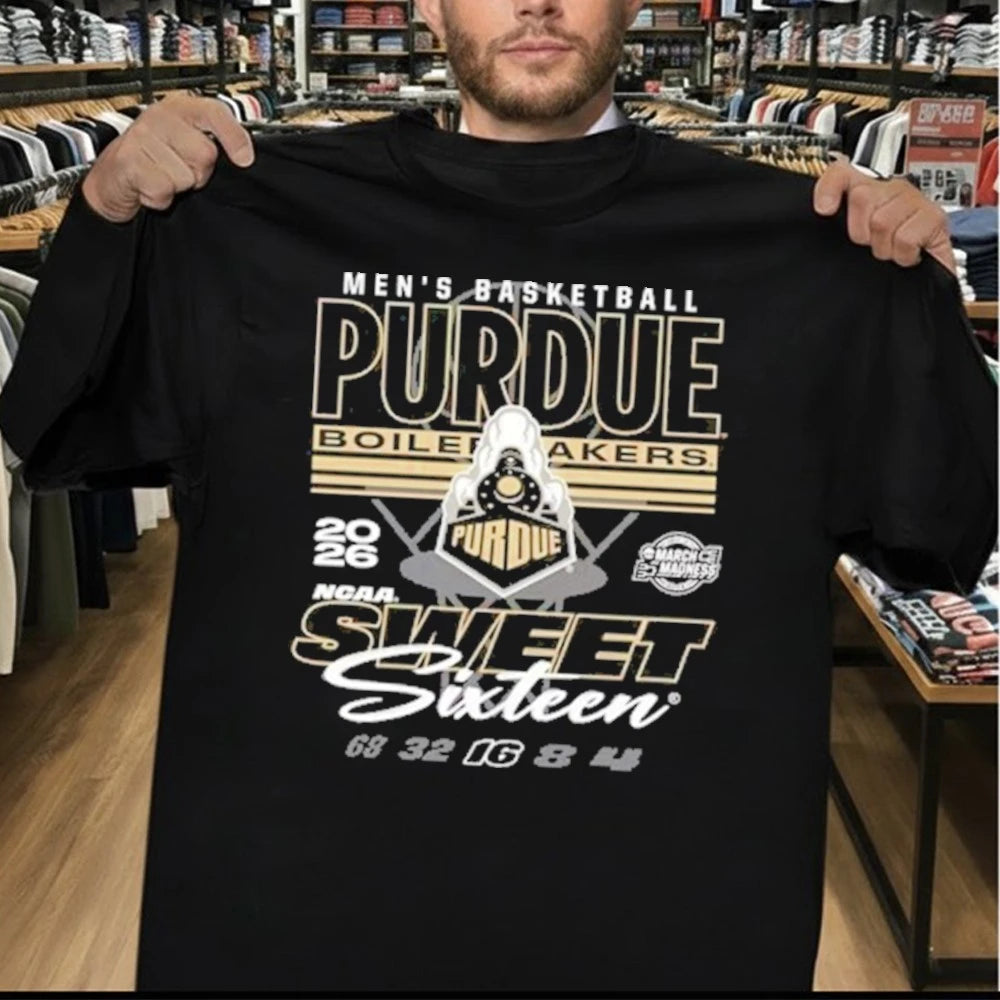 Purdue Boilermakers Black Something Inked 2026 NCAA March Madness Sweet 16 Bound Shirt