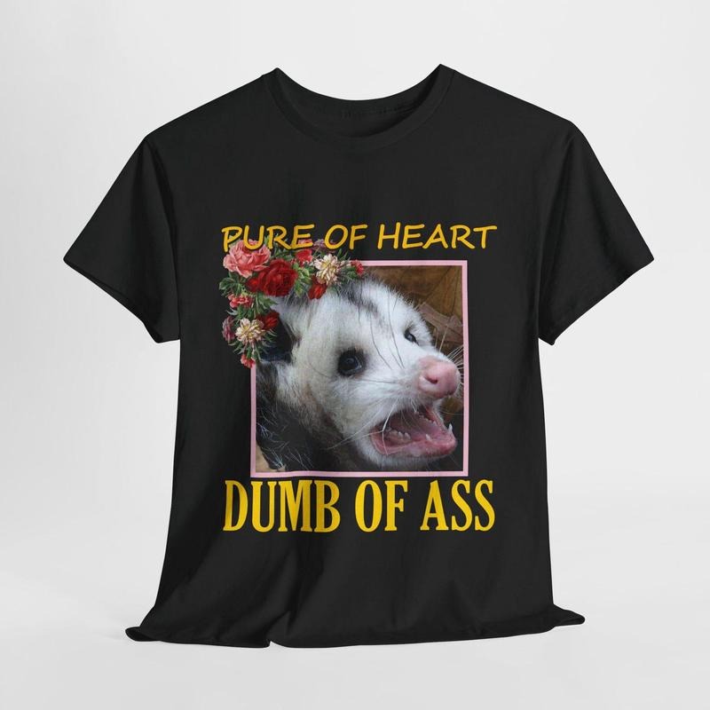 Pure of Heart, Dumb of Ass Opossum T-Shirt Hoodie, Sweatshirt | TeeBloomCo.com