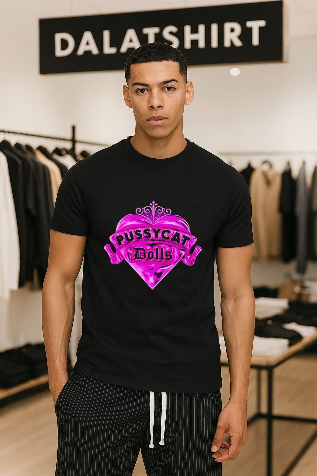 Pussycat Dolls Pink Heart Ribbon Logo shirt