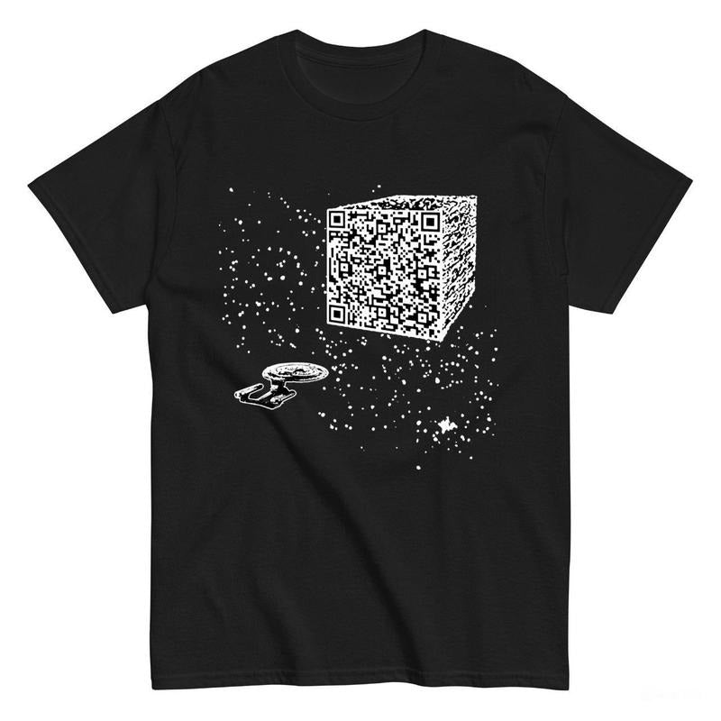 QR Code Cube We are The Borg T-Shirt, Funny 90s Tee Casual Cotton Hoodie, Sweatshirt | TeeBloomCo.com