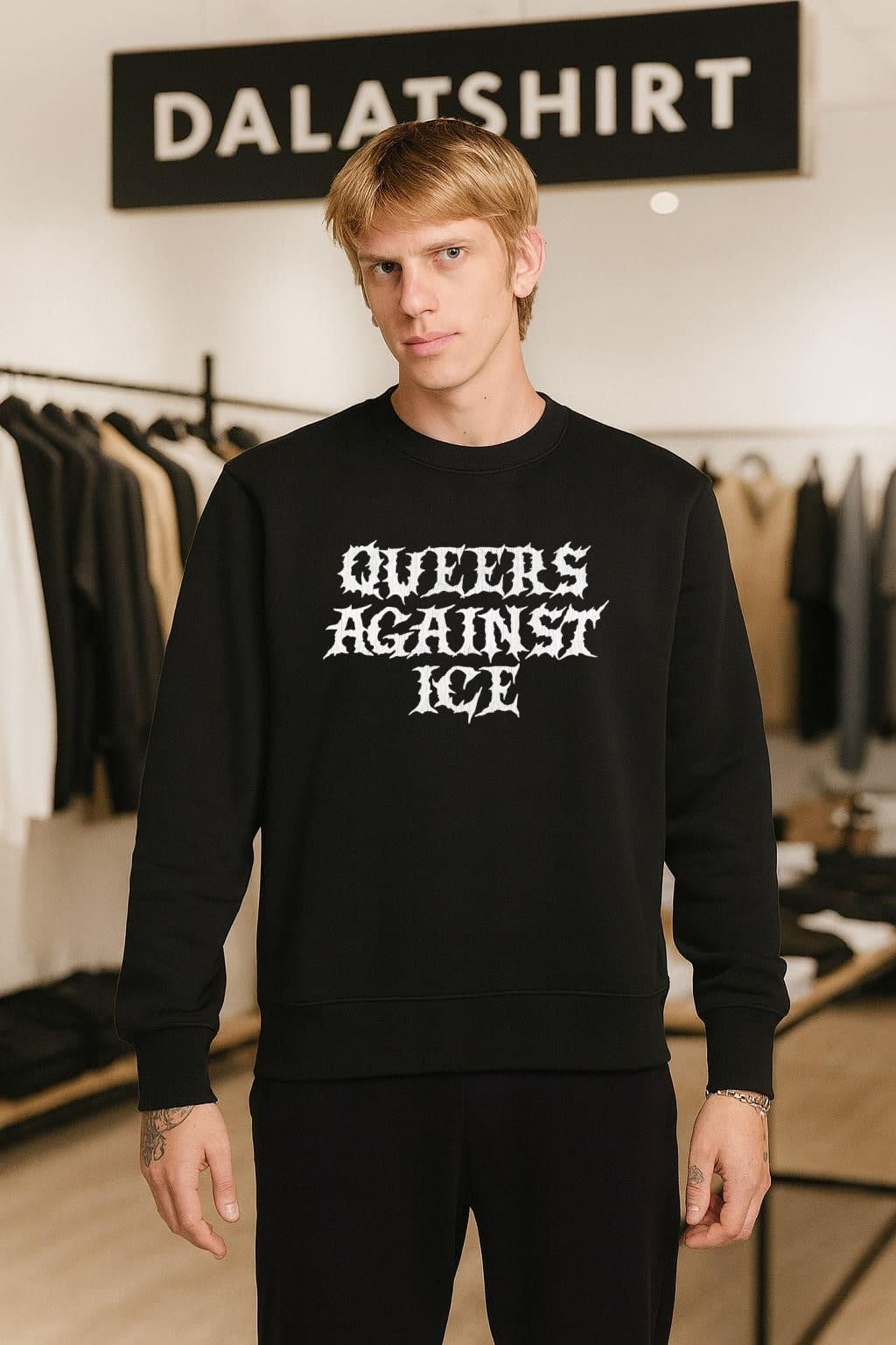 Queers Against ICE Immigration Customs Enforcement Gothic Font shirt