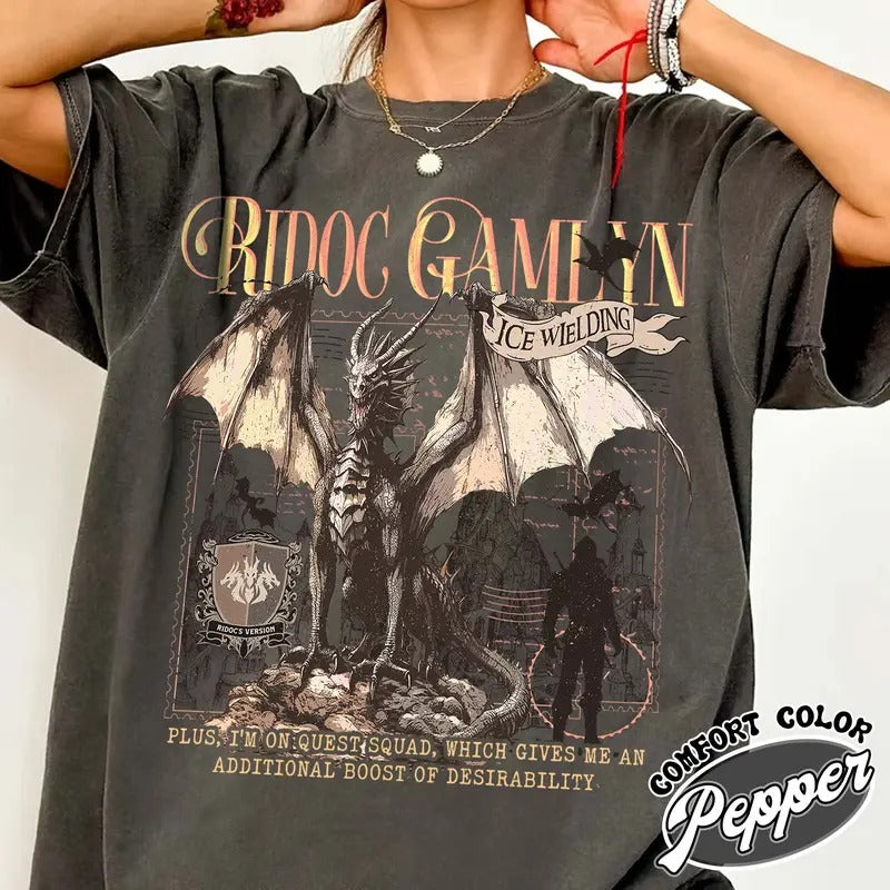Quest Squad Onyx Storm Shirt,Ridoc Quest Squad Onyx Storm Shirt,Dragon Rider Shirt,Ridoc Gamlyn Shirt,Fourth Wing Series...