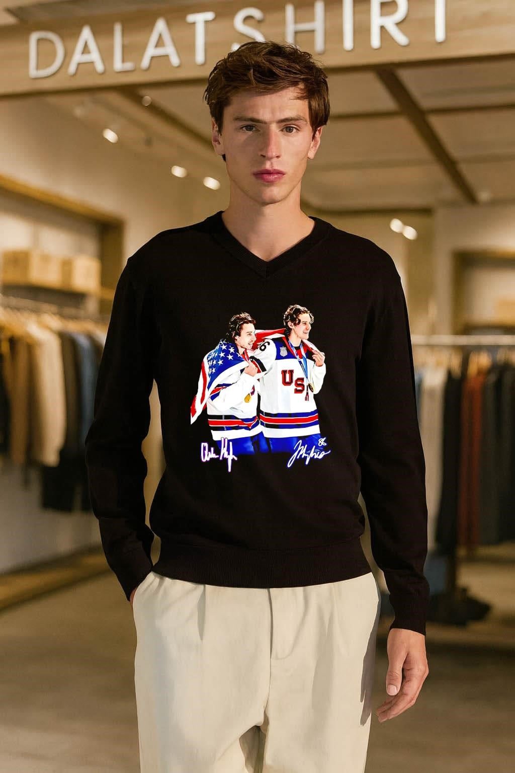Quinn Hughes And Jack Hughes USA Hockey Gold shirt